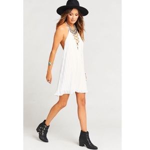 New Show Me You Mumu White Lace Up Mini Dress